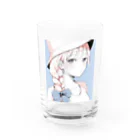 uekiのバケットハットとリボンのガール Water Glass :front