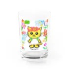 にゃんぴーのお花のうるにゃん（ぜんしん） Water Glass :front