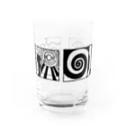 太陽の眼の太陽の眼 文字絵(黒/横長) Water Glass :front