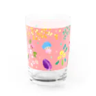 ishimorinacoの春の花とヤスミちゃん(ピンク) Water Glass :front