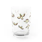 ari designの鳥！トリ！とり！（山盛りバージョン） Water Glass :front