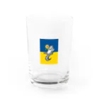 ハチワレ俱楽部のウクライナ支援グレイハチワレくん Water Glass :front