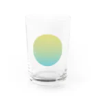 すずめのいろの【日本の伝統色・冬】枯草色〜白群グラデーション　まる Water Glass :front