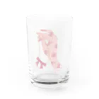 hyu-ge（イラスト）のグローブ　pink Water Glass :front