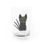 うさりんごの黒猫のクロア Water Glass :front