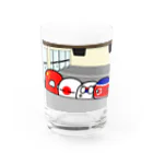 ELUAの東アジアの国たち【国旗】【ポーランドボール】 Water Glass :front