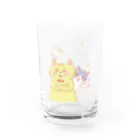 トラとハチワレの腕組みするねこ Water Glass :front