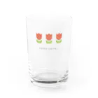 工房 クレーンの【チューリップ】韓国レトロなこぎん刺しグラス Ι 赤 Water Glass :front