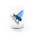 LalaHangeulのBLUE BEE(瑠璃紋花蜂) Water Glass :front