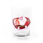 楓工房 ＊suzuri店＊の苺大福文鳥 Water Glass :front