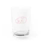 そぼろのスプリングぱおみん　顔　ピンク Water Glass :front