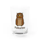 MrKShirtsのFukurou (フクロウ) 色デザイン Water Glass :front