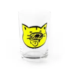 天狗キャットのごんむく(yellow) Water Glass :front