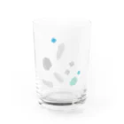 しまめの青い石（白フチ） グラス前面