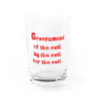 LUNARHOLIC STOREの<BASARACRACY>人外の人外による人外のための政治（英語・赤） Water Glass :front