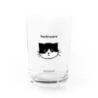 まるっともふもふ白黒にゃんずのハチワレ猫のグラス Water Glass :front