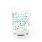 温泉グッズ@ブーさんとキリンの生活の猫の温泉（カラー） Water Glass :front