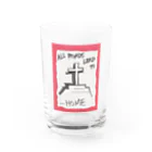 LUNARHOLIC STOREの偽諺～弐～「全ての道はホームに通ず」(赤縁) Water Glass :front