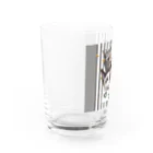 白とライムのストライプチビタンク Water Glass :left