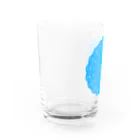 ひまわりの雪の華④アクアブルー Water Glass :left