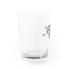 猫の浮世絵・草紙の逃げ惑うとら Water Glass :left