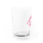 ゴッド神TVちゃんねるSHOPのかえる観賞魚店　ピンク丸ロゴ Water Glass :left