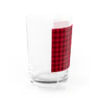 orange_honeyのチェック　赤2 Water Glass :left