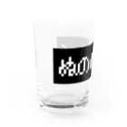 レトロゲーム・ファミコン文字Tシャツ-レトロゴ-のぬののふく 黒ボックスロゴ Water Glass :left