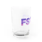 FS108(ファンタジスタ入れ歯)イラスト　絵描きのFS108 夕焼けロゴ２ Water Glass :left