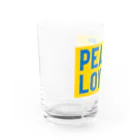 サトオのPEACE LOVEピースマーク（Peace symbol）ウクライナ色 グラス左面