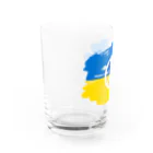 サトオのペイントピースマーク（Peace symbol）ウクライナ色 グラス左面