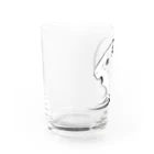 【モルモット】Mugi & Ruki【四国犬】のモルモットのムギちゃん(黒線ver) Water Glass :left