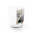 パート主婦しずかのオリジナルイラストグッズのカラスのハッピー Water Glass :left
