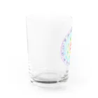  Pastel Design Art 天使のお部屋の龍体文字（虹色） Water Glass :left