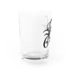 villonの文字メデューサ　モノクロ Water Glass :left