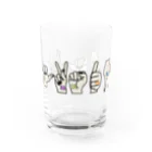 うめぼしととまととごはん。のあかさたなはまやらわ。 Water Glass :left