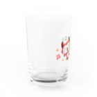 ミニマムユニヴァース@SUZURIのデビねこくんとデビねずちゃん グラス クリームソーダ Water Glass :left