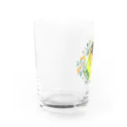 mariechan_koboの020 クロカミインコ(ハイブリッド)　オレンジ小花のリース Water Glass :left