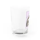 nekousagi*∩..∩のトラミ兄ちゃん自画像？ピンク【nekousagi*∩..∩ロゴ入り】 Water Glass :left