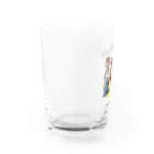 猫のイラスト屋さんのChahideyasuc　hareame Water Glass :left