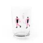 clareclaredoodleのwalking ladies water glass グラス左面