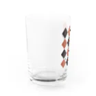 WKのミュージアムショップの左ヒラメに右カレイなアーガイル Water Glass :left