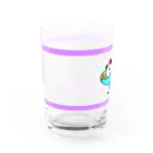 ゆっけちゃんの隠れ家のプリン・ア・ラ・モードみたいなぱんだ(紫) Water Glass :left