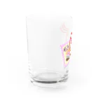 Rabbitflowerのうさ切手（ピンク） Water Glass :left