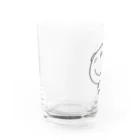 nijishokuninのなかいさんちのぶた(ありがとう)黒 Water Glass :left