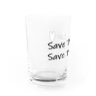 mixethnicjamamaneseの保護猫お助け big logo Water Glass :left