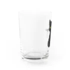 nekono0mimozaのシンプルな金眼の黒猫さん Water Glass :left