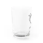 どうぶつ創作隊のバレエしてそうなニワトリ(ver.白いフチ) Water Glass :left