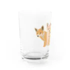 masumi maedaの寄り添う　キツネたち Water Glass :left