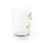 下間文恵イラストレーターの恐竜の親子 Water Glass :left